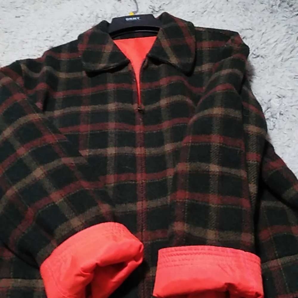 DKNY vintage barely worn reversible plaid coat.